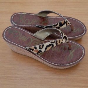 Animal print wedge sandals